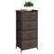 mDesign Tall Dresser Storage Tower Stand with 4 Fabric Drawers